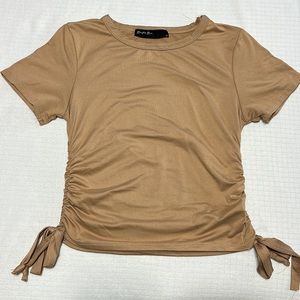 Short Sleeve Fitted Top With Ties